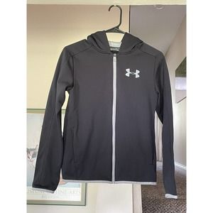 Under Armour Performance Jacket Kids Youth Large Hooded Sweatshirt Zip Up